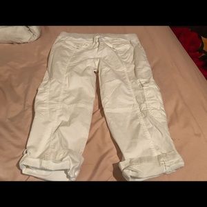 Denverhayed Women’s White 6 Pockets Capri Cargo Pant Size 10